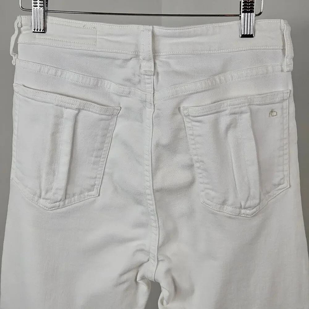 Rag and‎ Bone White Denim Skinny Jeans High Rise Ankle | Womens 28 | MINOR FLAWS